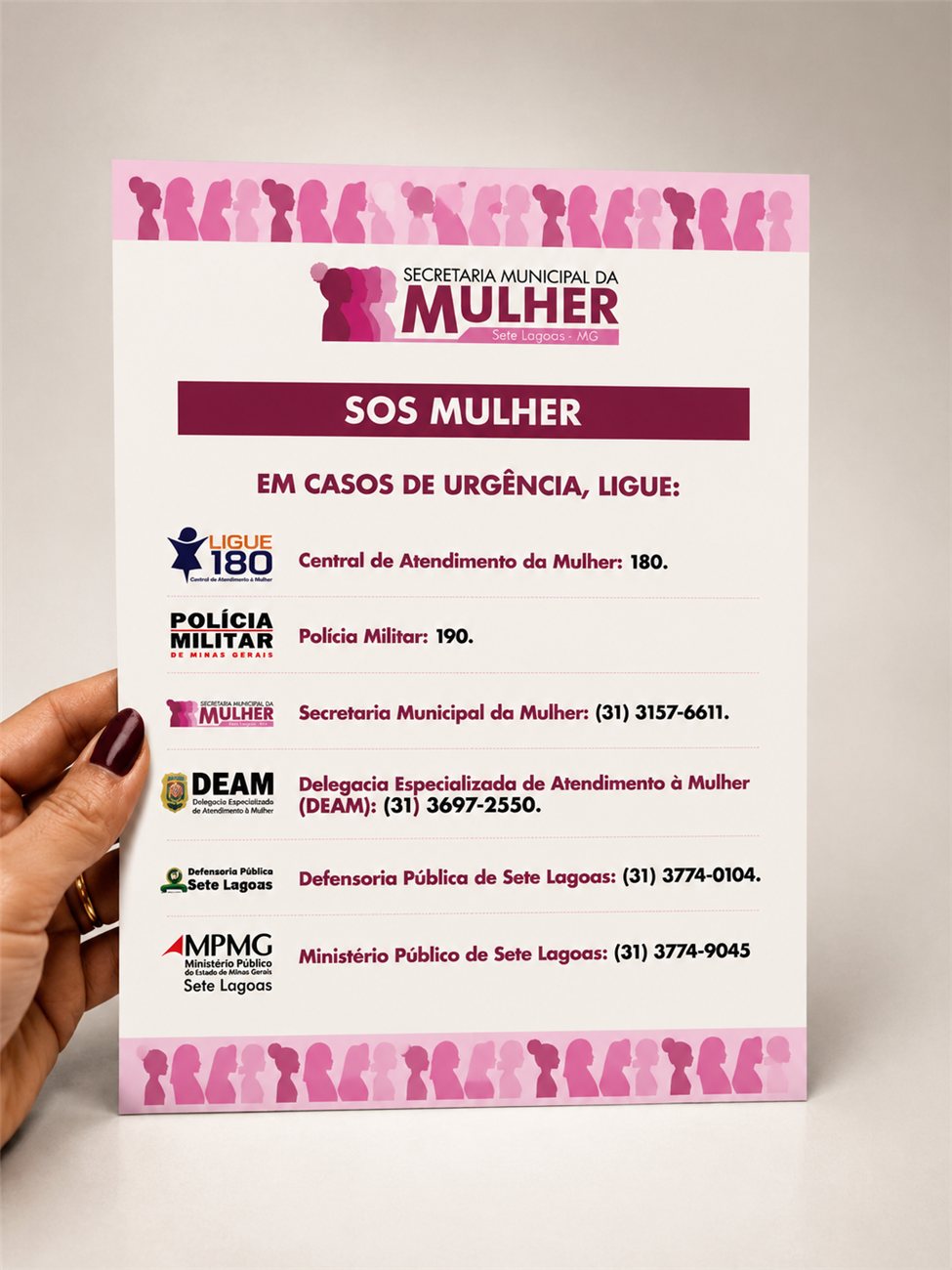 Folheto personalizado — Secretaria Municipal da Mulher