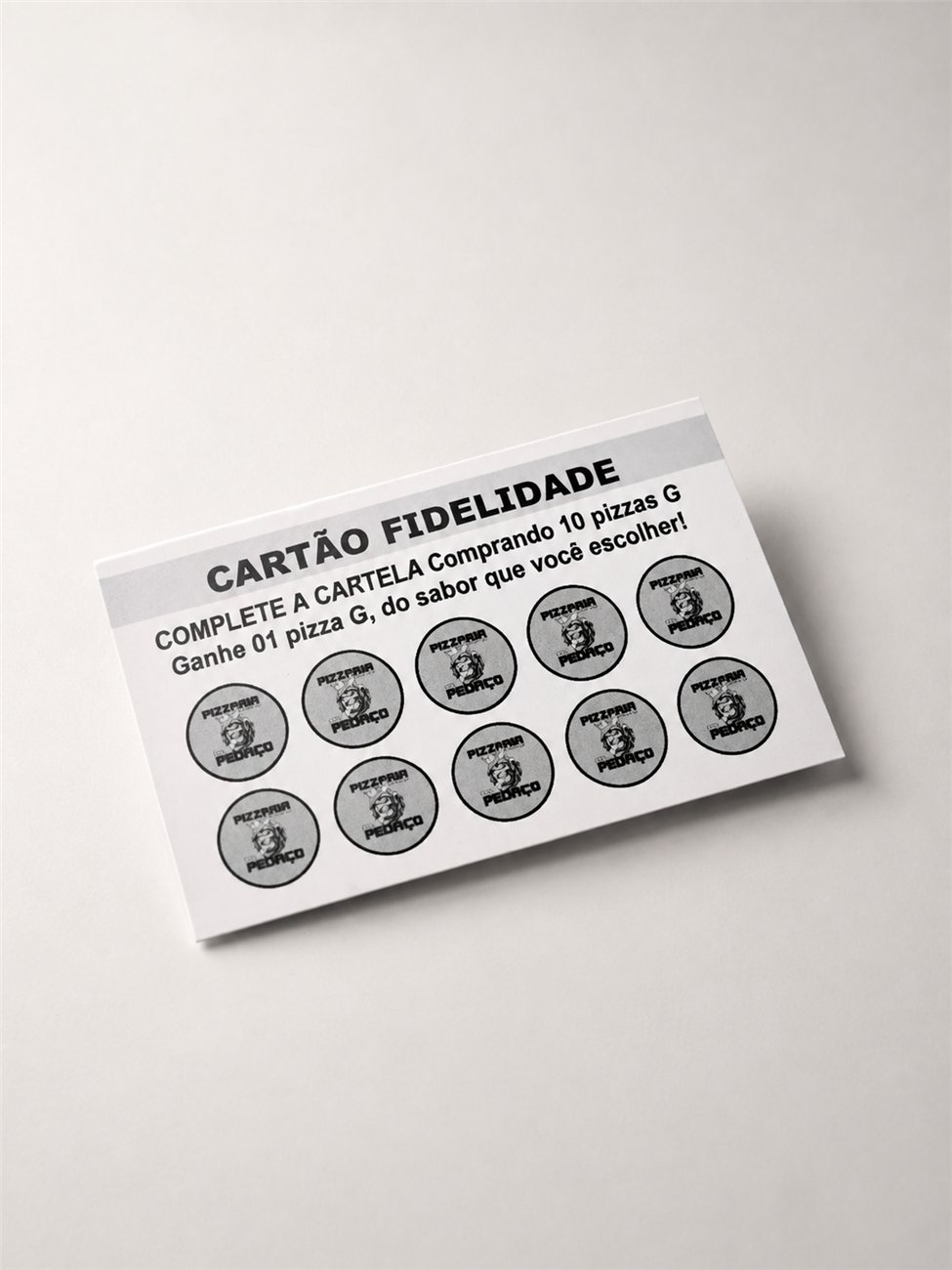 Cartão fidelidade personalizado — Pizzaria Pedaço