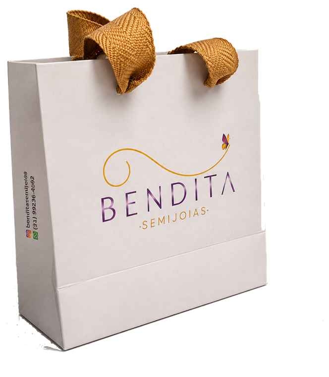 Sacola personalizada Kromos — Bendita Semijoias